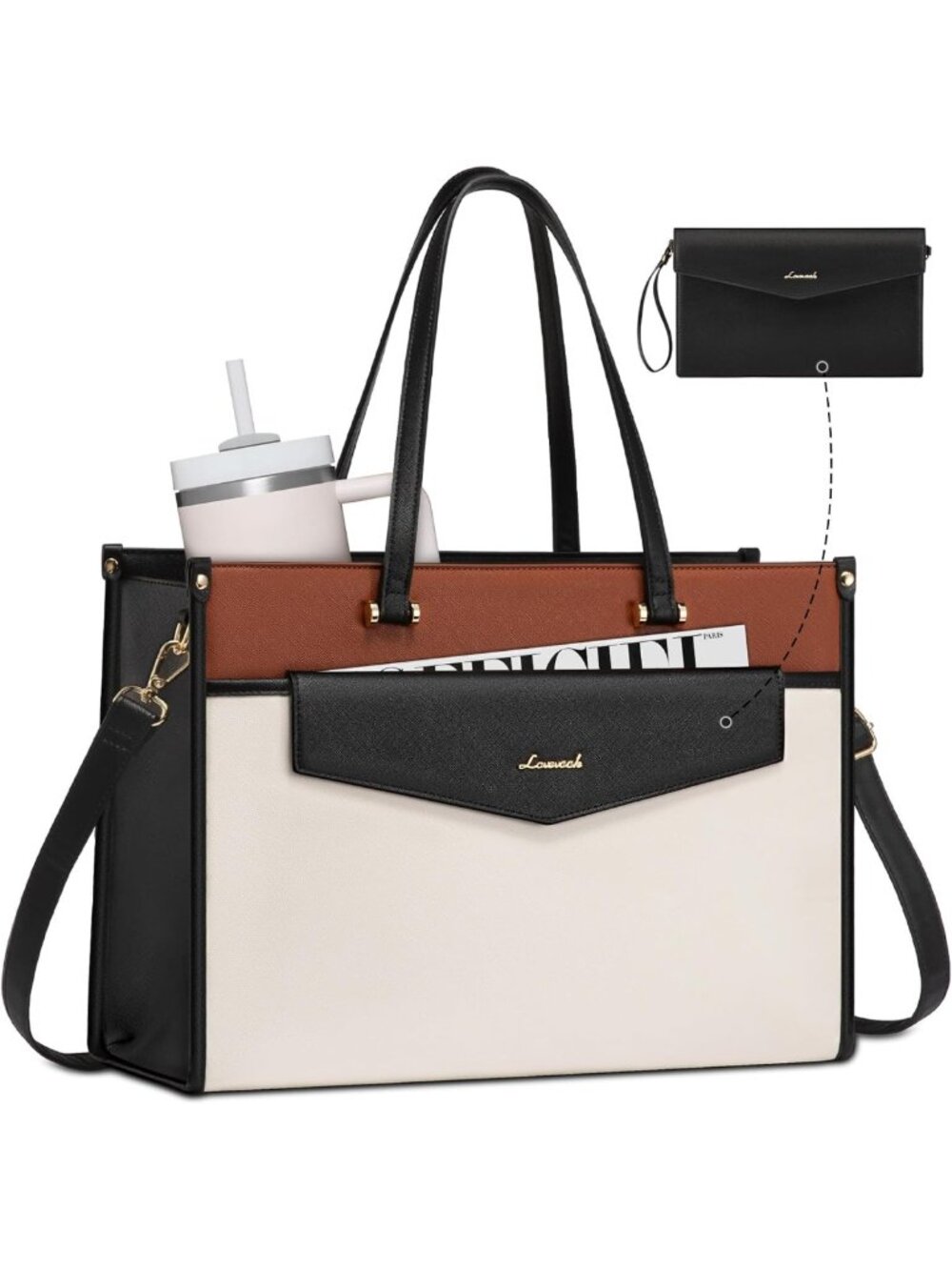 Stylish 2-in-1 Laptop Tote Bag for Women | Work Purse & Computer Briefcase